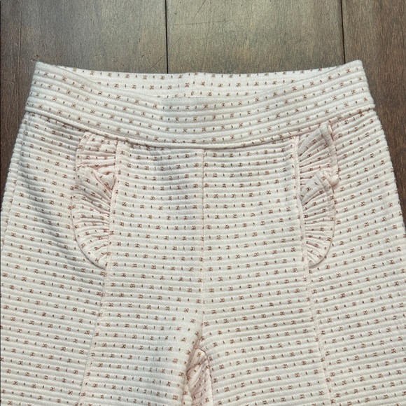 Janie and Jack Pink Textured Knit Pants with Metallic Copper Dots, Size 6-12 M - Picture 2 of 7